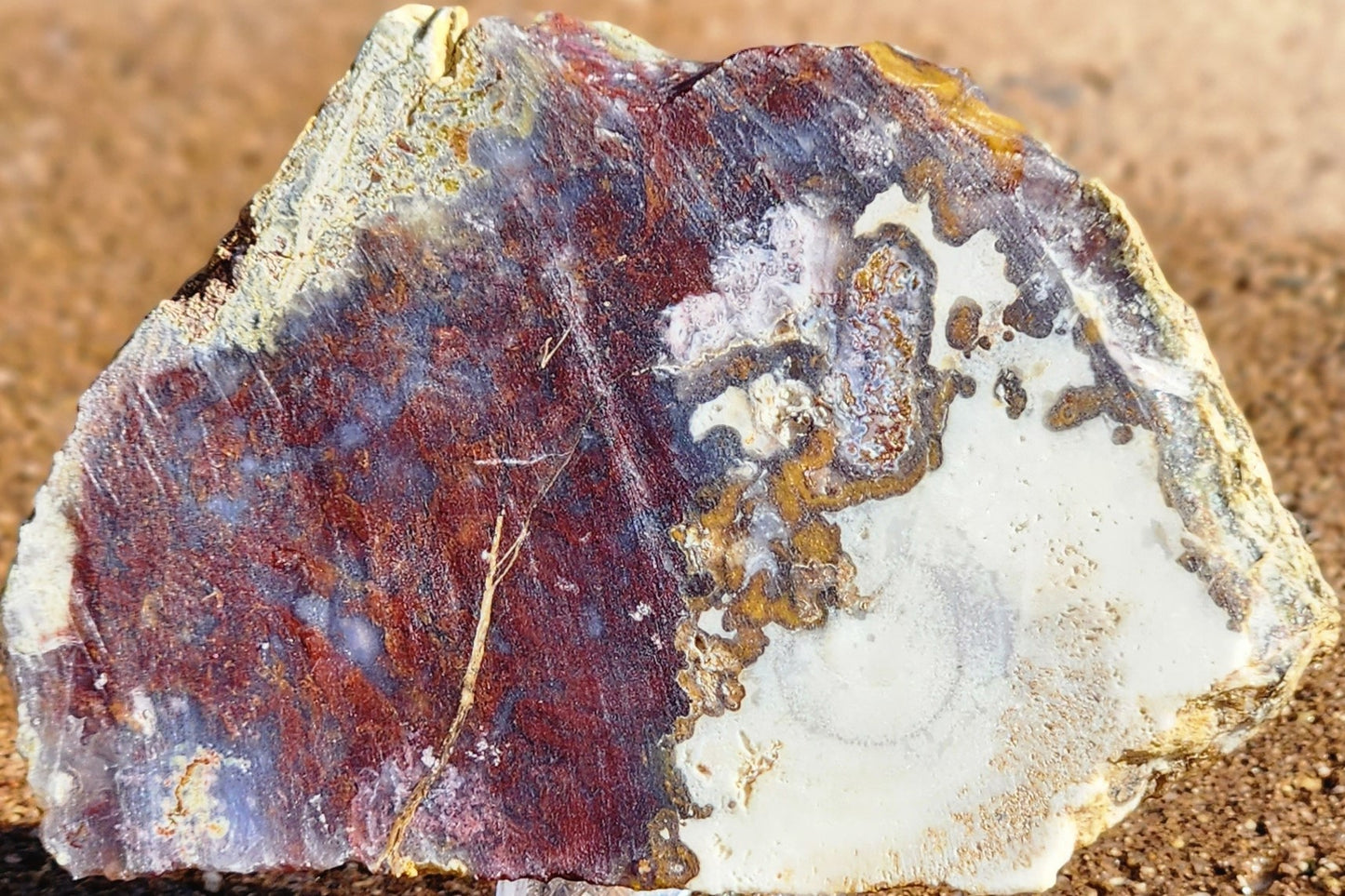 Losa de ágata con penacho rojo/naranja de Rodeo Flats