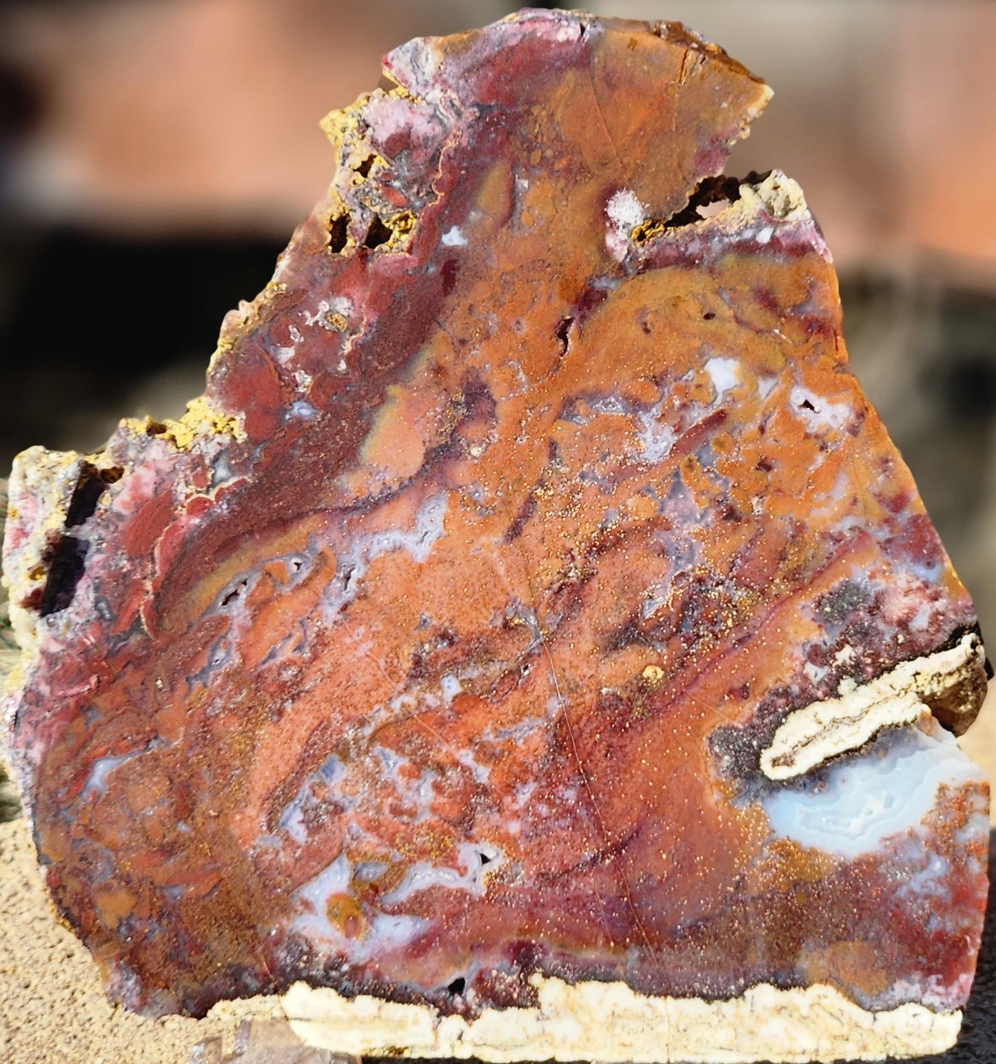 Rodeo Flats Red/Orange Moss Agate Slab