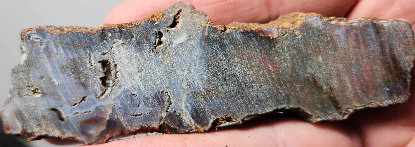 Rodeo Flats Blue Fortification with Red Plume/Green Moss Agate Slab