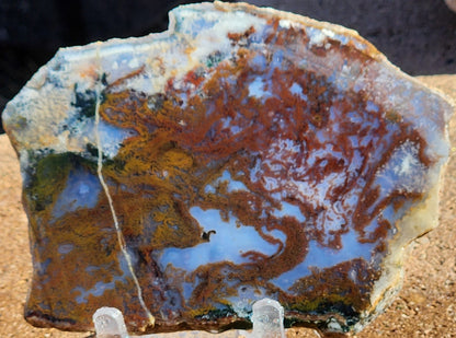 Rodeo Flats Rouge/Vert/Orange Plume Agate Dalle (embout)