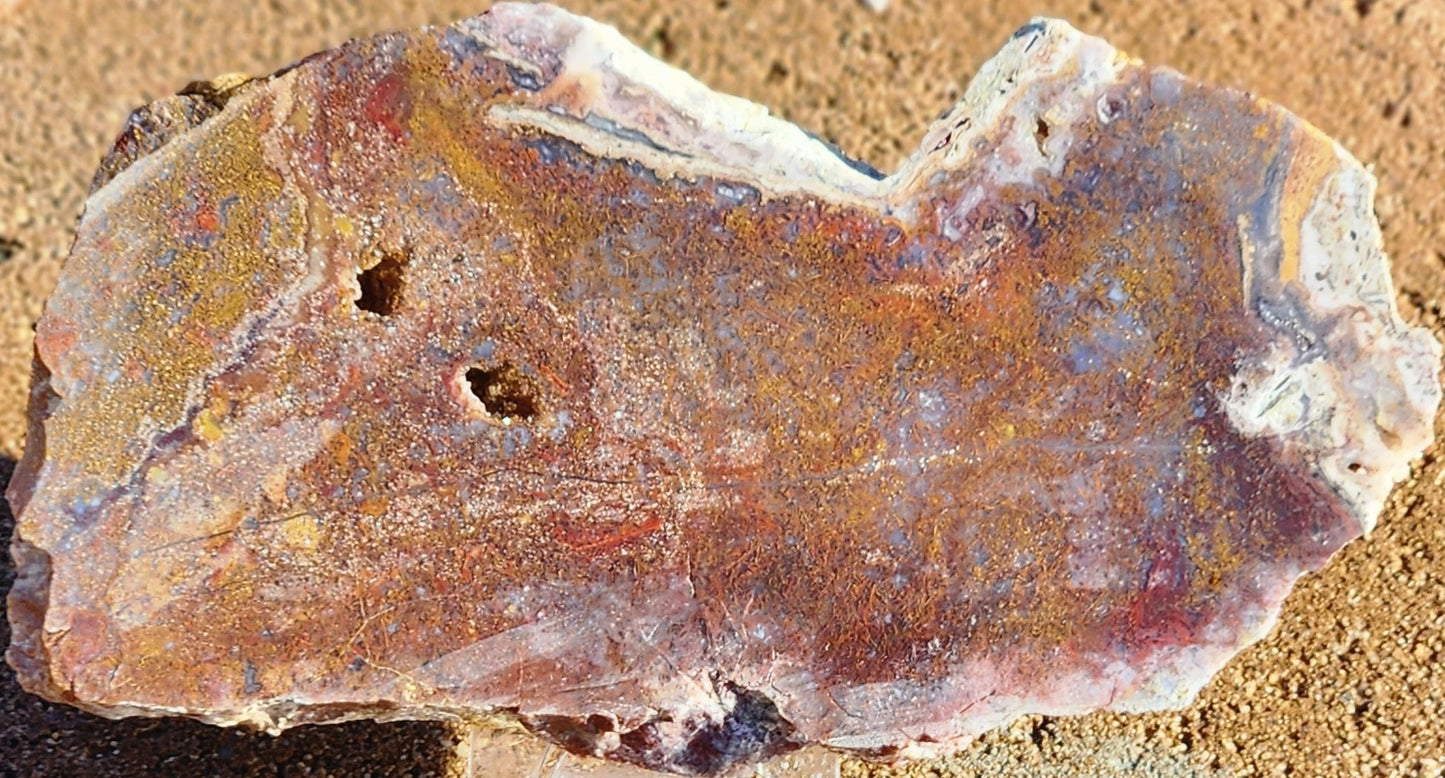 Losa de ágata musgosa roja/naranja de Gap Creek