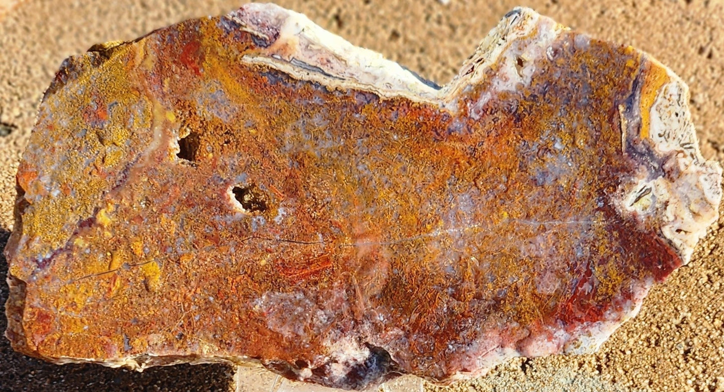 Losa de ágata musgosa roja/naranja de Gap Creek