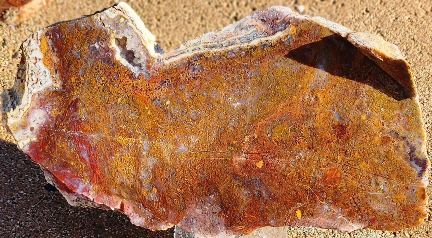 Losa de ágata musgosa roja/naranja de Gap Creek