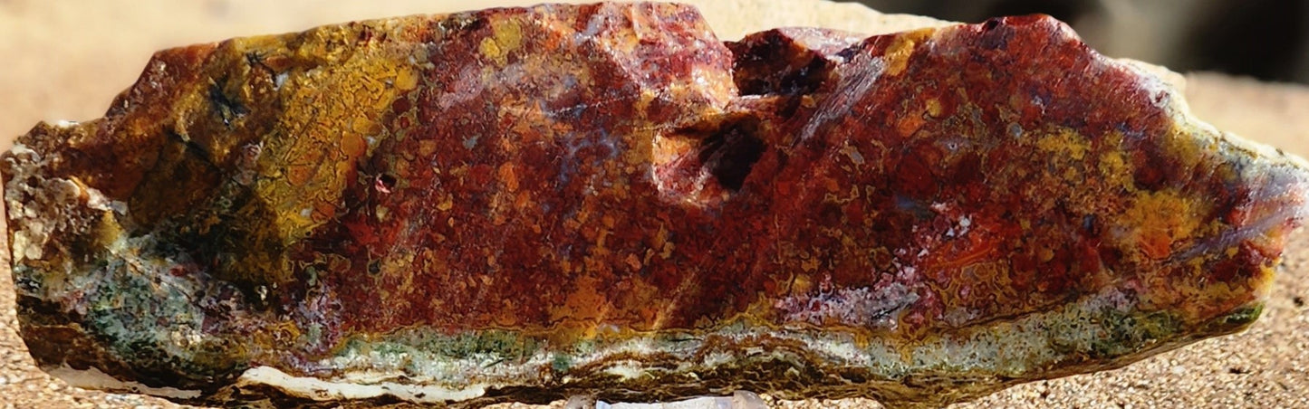 Rodeo Flats Red/Orange Plume Agate Slab