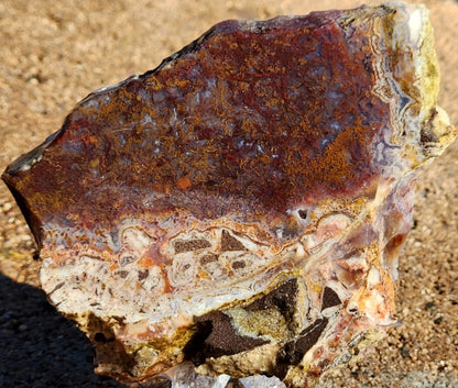 Agate mousse rouge/orange Gap Creek avec dalle Onyx