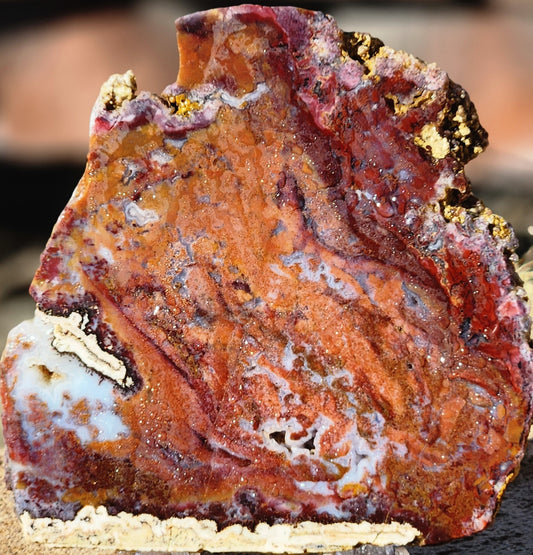 Rodeo Flats Red/Orange Moss Agate Slab