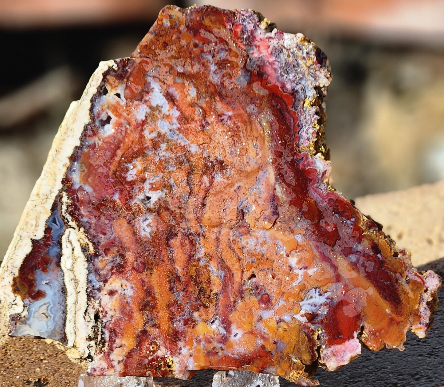 Rodeo Flats Red/Orange Moss Agate Slab