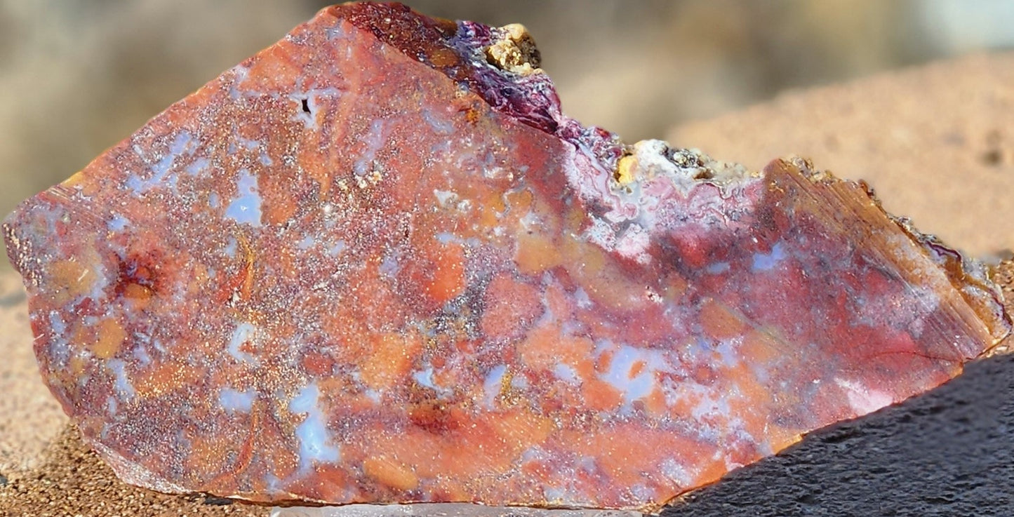 Rodeo Flats Red/Orange Moss Agate Slab (end piece)