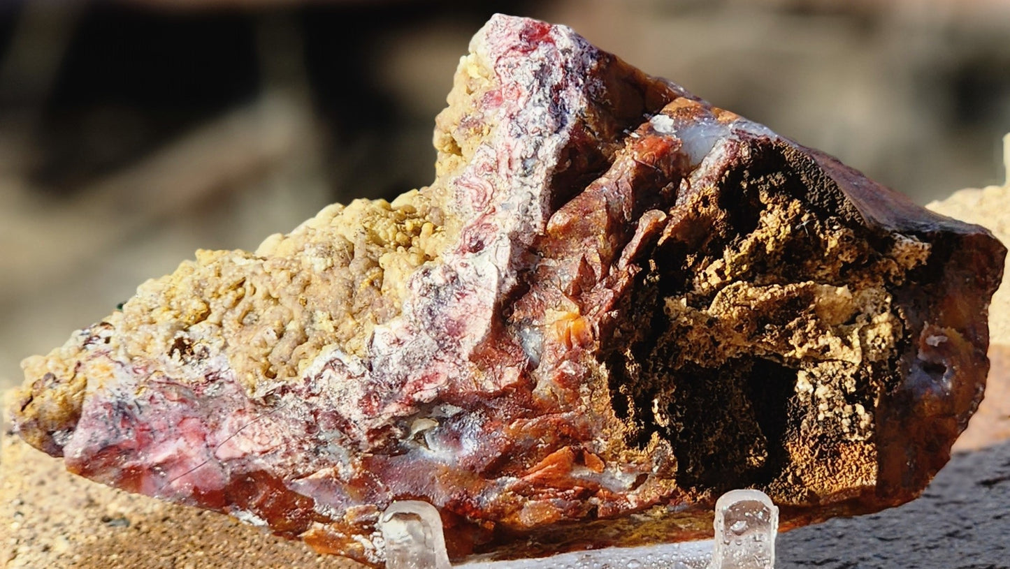 Rodeo Flats Red/Orange Moss Agate Slab (end piece)