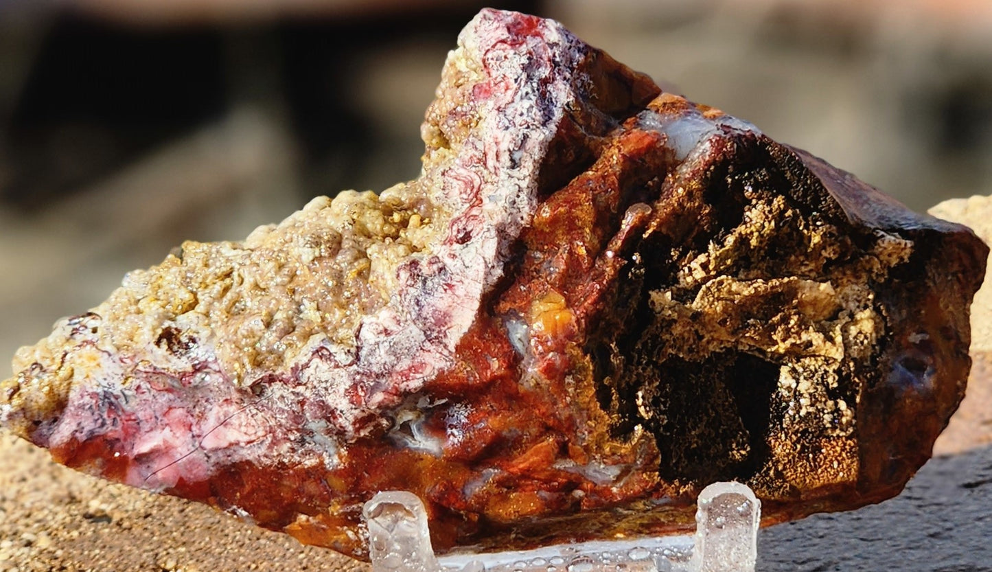 Rodeo Flats Red/Orange Moss Agate Slab (end piece)