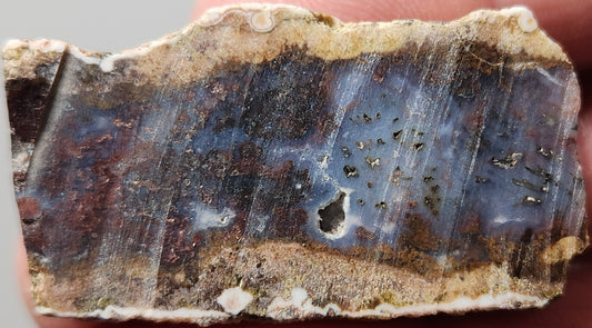 Rodeo Flats Blue Fortification Red Moss Agate Slab (End Piece)
