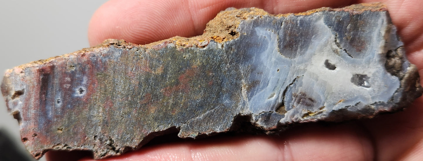 Rodeo Flats Blue Fortification with Red Plume/Green Moss Agate Slab