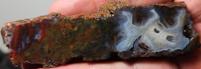 Rodeo Flats Blue Fortification with Red Plume/Green Moss Agate Slab