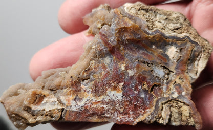 Rodeo Flats Blue Fortification avec panache rouge et dalle d’agate onyx (pièce d’extrémité)