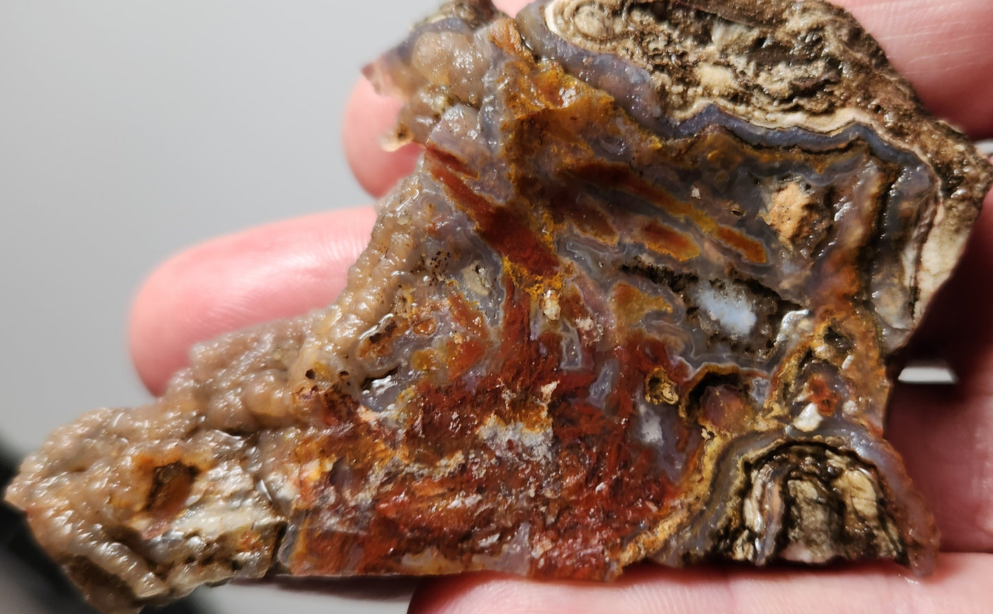 Rodeo Flats Blue Fortification avec panache rouge et dalle d’agate onyx (pièce d’extrémité)