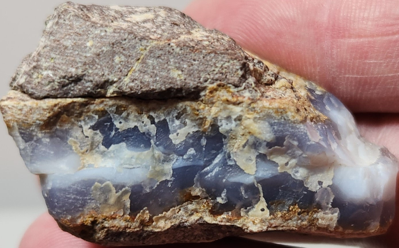 Polished Face Blue/White Fortification Agate