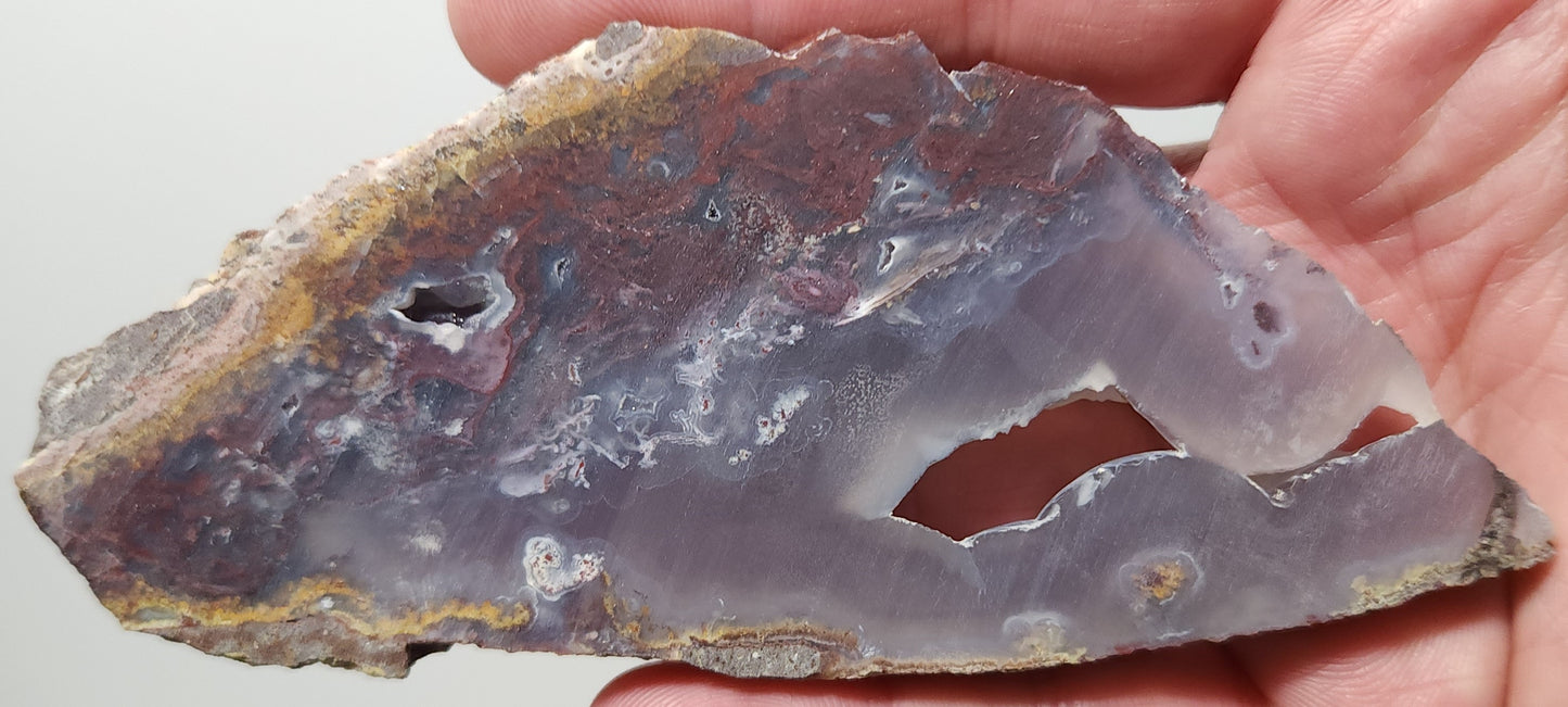 Rodeo Flats Translucent Purple with Red Plume Agate Slab