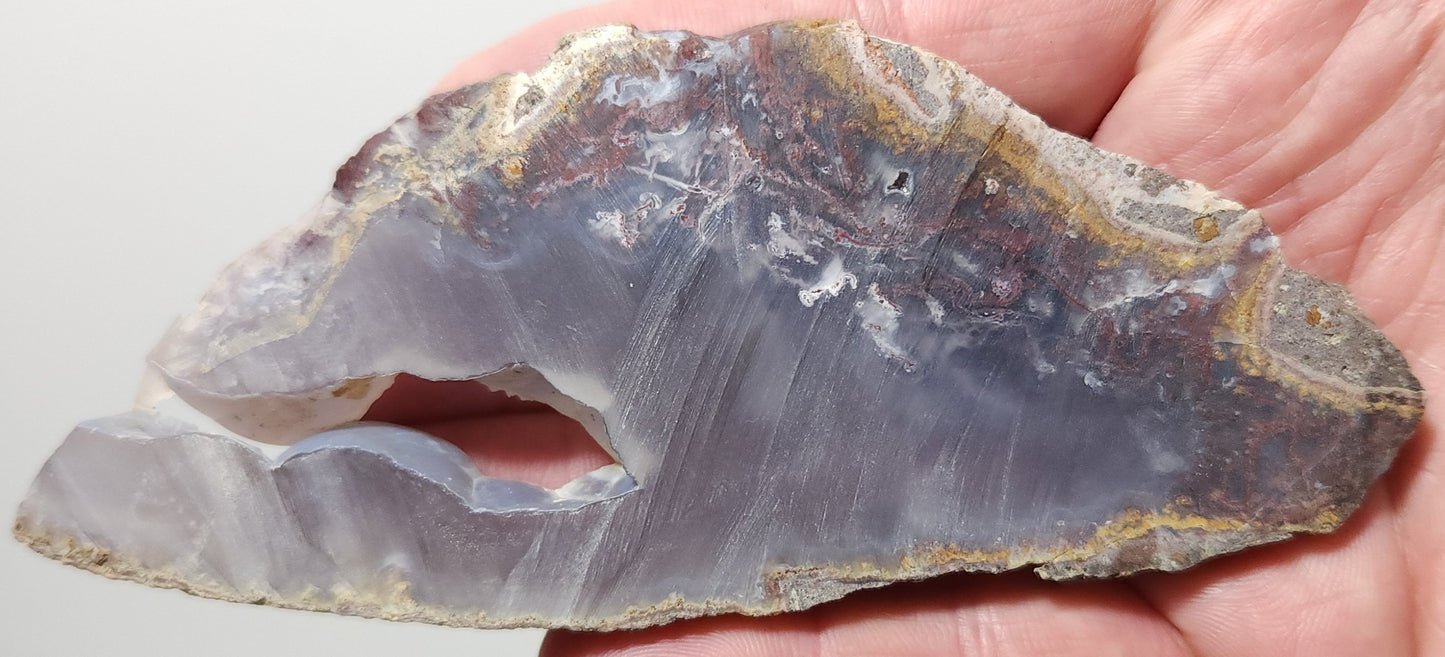 Rodeo Flats Translucent Purple with Red Plume Agate Slab