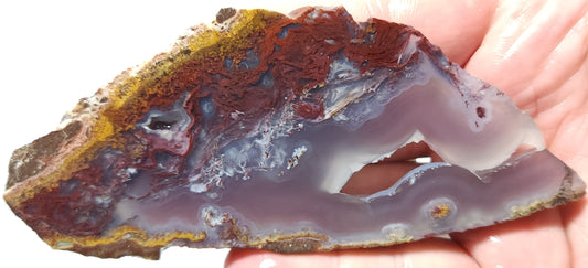 Rodeo Flats Translucent Purple with Red Plume Agate Slab