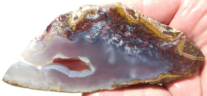 Rodeo Flats Translucent Purple with Red Plume Agate Slab